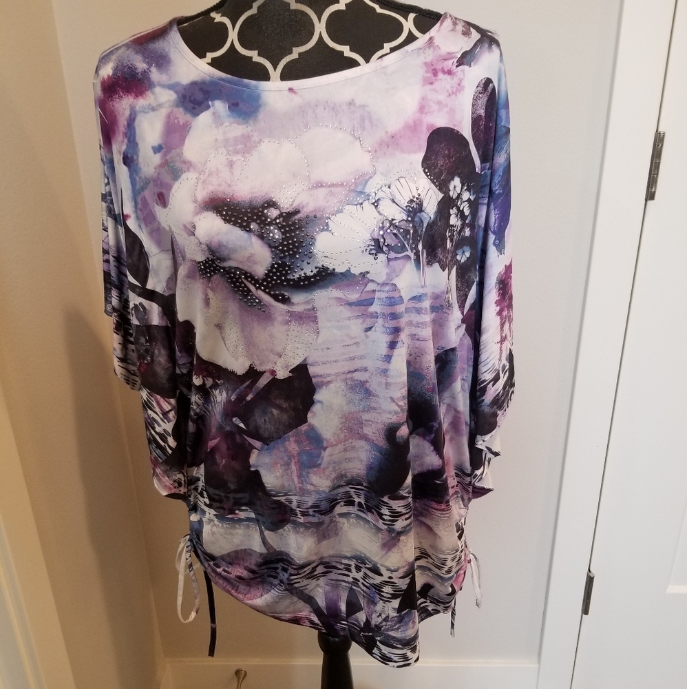 Style & Co Silky-feel Embellished Top